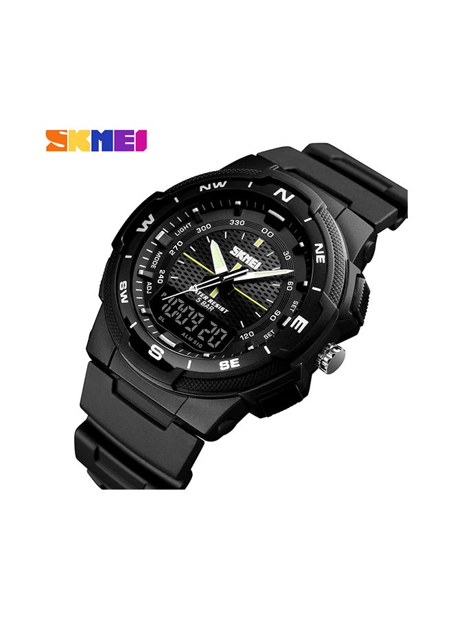 Men's PU Leather Band Analog And Digital Wrist Watch - Image 2