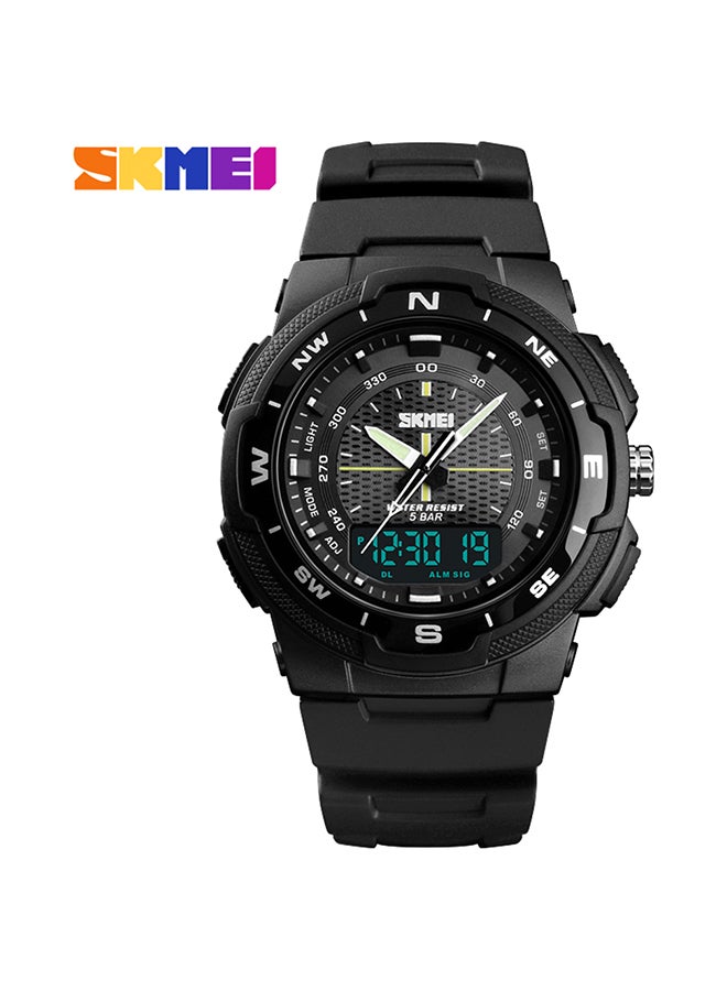 Men's PU Leather Band Analog And Digital Wrist Watch - Image 1
