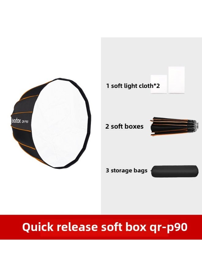 Generic GodoxBW60 * 90 70*100 80*120cm Soft Light Box Double Soft Light Cloth Fabric Baorong Bayonet Shadow-Body Color:(quick Installation) Qr-p90 Deep Polished Soft Box  - Image 1