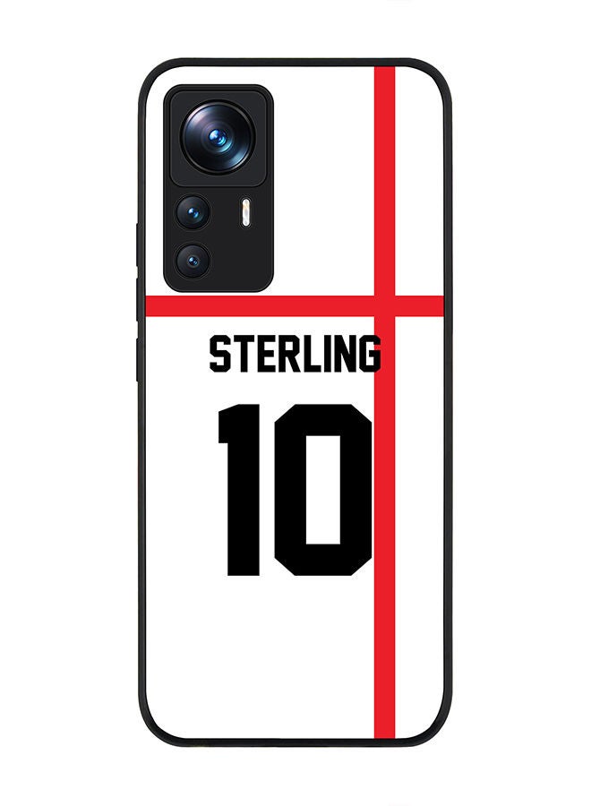 Stylizedd Rugged Black edge case for Xiaomi 12T/12T Pro Slim fit Soft Case Flexible Rubber Edges Anti Drop TPU Gel Thin Cover - Football Team - England Player Name - Sterling - Image 1