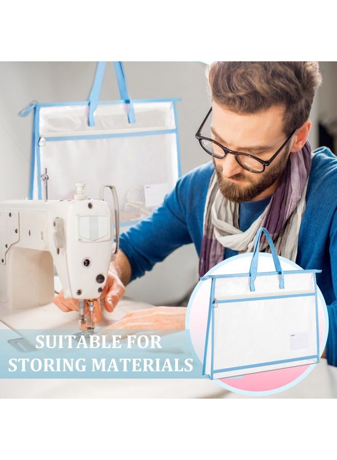 Bulyoou 3 Pcs A3 Project Bag for Quilting Craft Storage for Quilters Clear Mesh Design Art Supply Bag Kids Artwork Storage Organize for Artworks Charts and Teaching Material Multipurpose - Image 4
