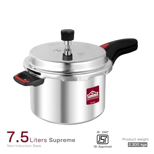 Summit Outer Lid 7.5 Litre Supreme Aluminium Pressure Cooker |Non Induction Base| - Image 2