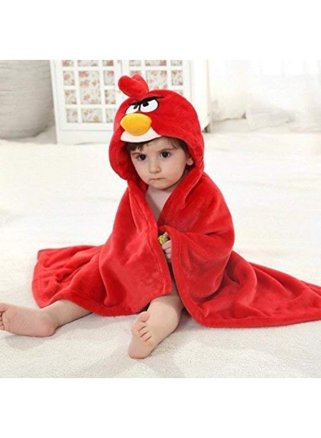 Brandonn Ultra Soft Organic Premium Bathrobe Cum Bath Gown For Babies Cum Baby Bath Towel(Red Angry Bird) - Image 1