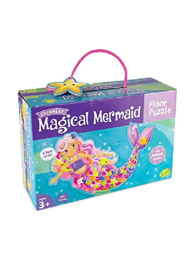 Peaceable Kingdom - Shimmery Magical Mermaid Floor Puzzle - Image 1