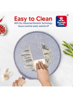 British Chef Marble Coated Pizza Pan - 5 Layer Nonstick Coating With 3mm Thick, Induction Bottom- 28 Centimeter  - Image 3
