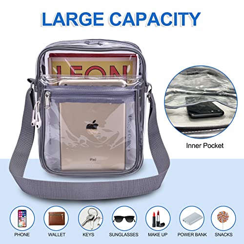 USPECLARE Clear Purse for Stadium Events Clear Messenger Bag for Men and Women - Image 5