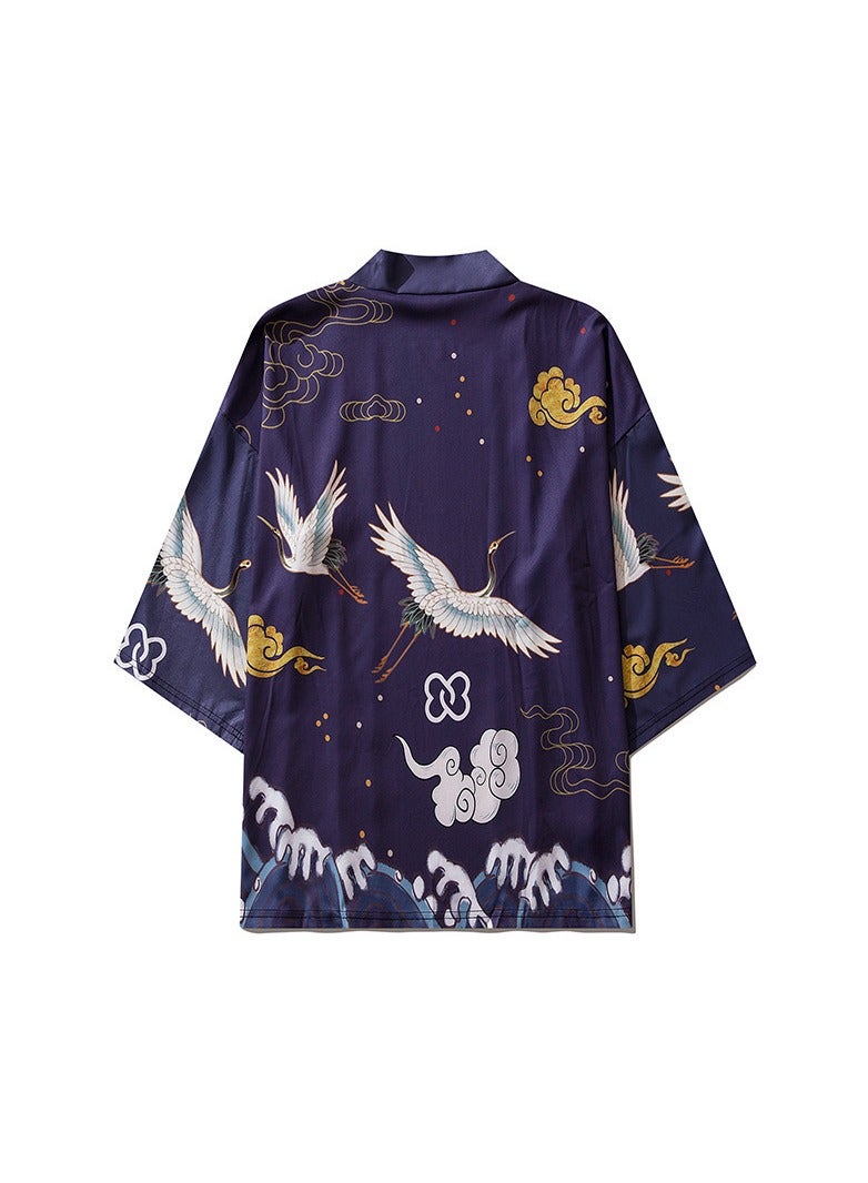 Loquat New China-Chic Element 3D Printing Cardigan Loose Men's Cape - Image 1