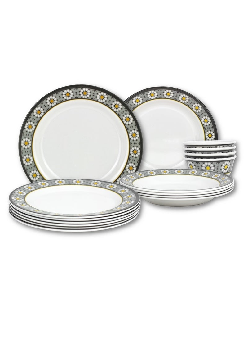 Melrich Melrich 12 Pcs Melamine Dinner Set Dinner and Soup plate and Bowls Dishwasher and Freezer safe Durable and Strong for daily use - Image 1