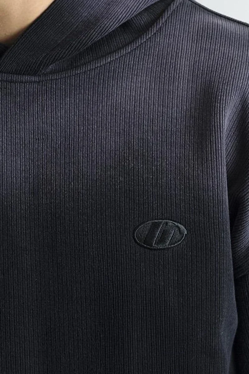 Giesto Black GIESTO Hooded Knitted Sweatshirt for Men | Best Price UAE