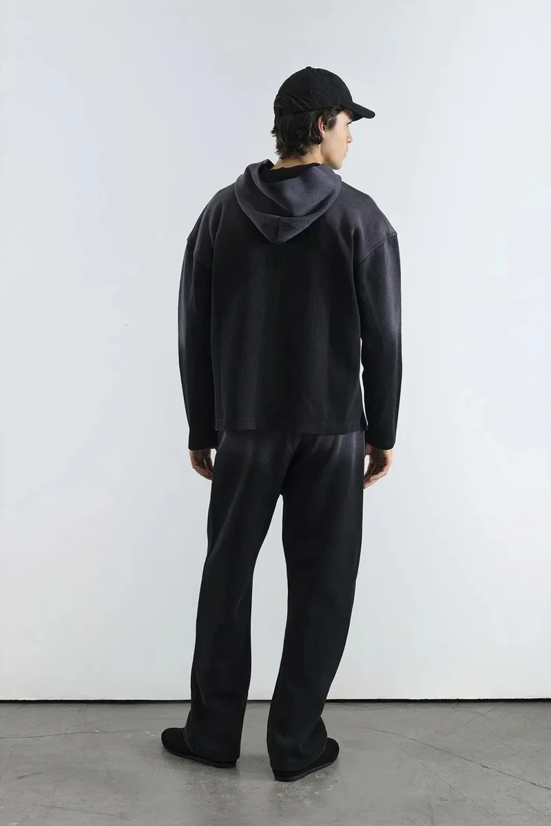 Giesto Black GIESTO Hooded Knitted Sweatshirt for Men | Best Price UAE