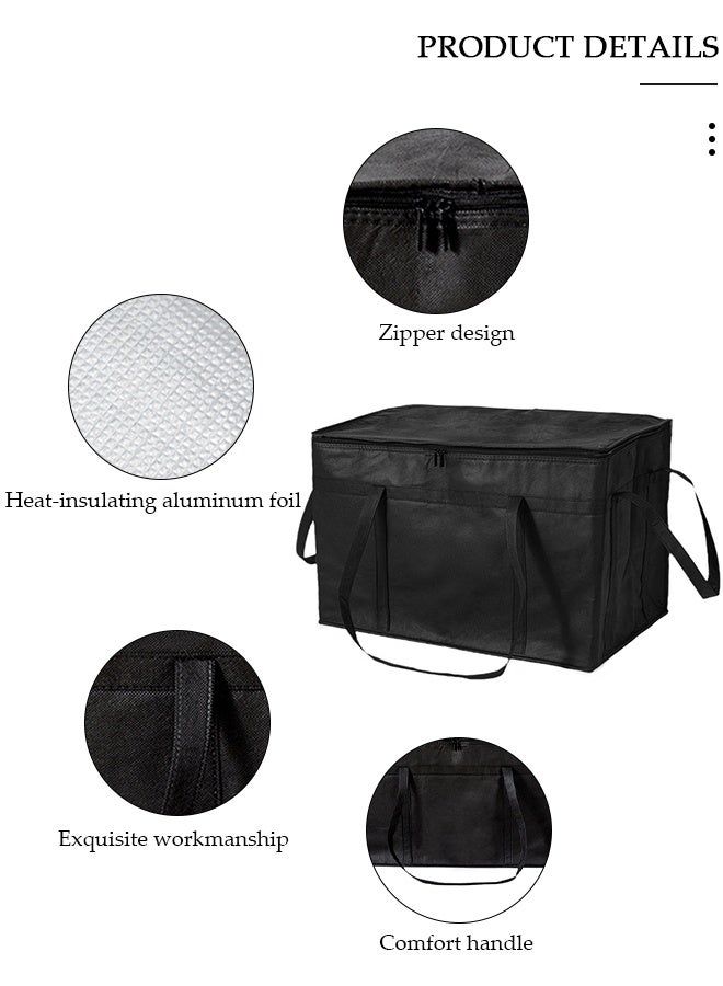DUNISO Insulated Grocery Bag with Zippered Top, Lunch Delivery Bag, Insulated Shopping Bag, Reusable Food Cooler Bag, Washable, Reinforced Bottom and Handles, Insulated Grocery Bags for Hot Or Cold Food - Image 4