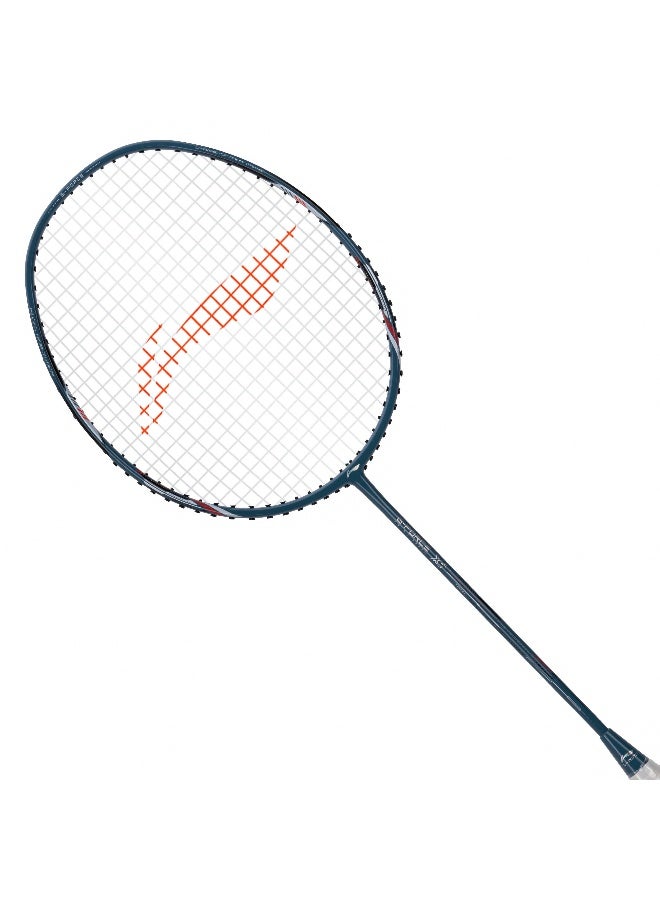 لي-نينج هاندرد Cult 79 خفيف الوزن ألياف الكربون مضرب تنس ريشة مشدود with Full Racket Cover Navy/Light Gold - تصميم خفيف عالي الأداء للعب الاحترافي - Image 1