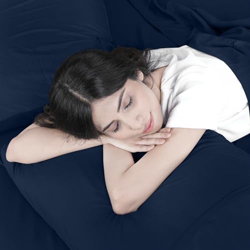 Utopia Bedding Full Sheet Set – 4 Piece Bed Sheets for Full Size Bed, Soft and Breathable Microfiber, Includes 1 Fitted Sheet, 1 Flat Sheet and 2 Pillowcases (Navy Blue) - Image 5