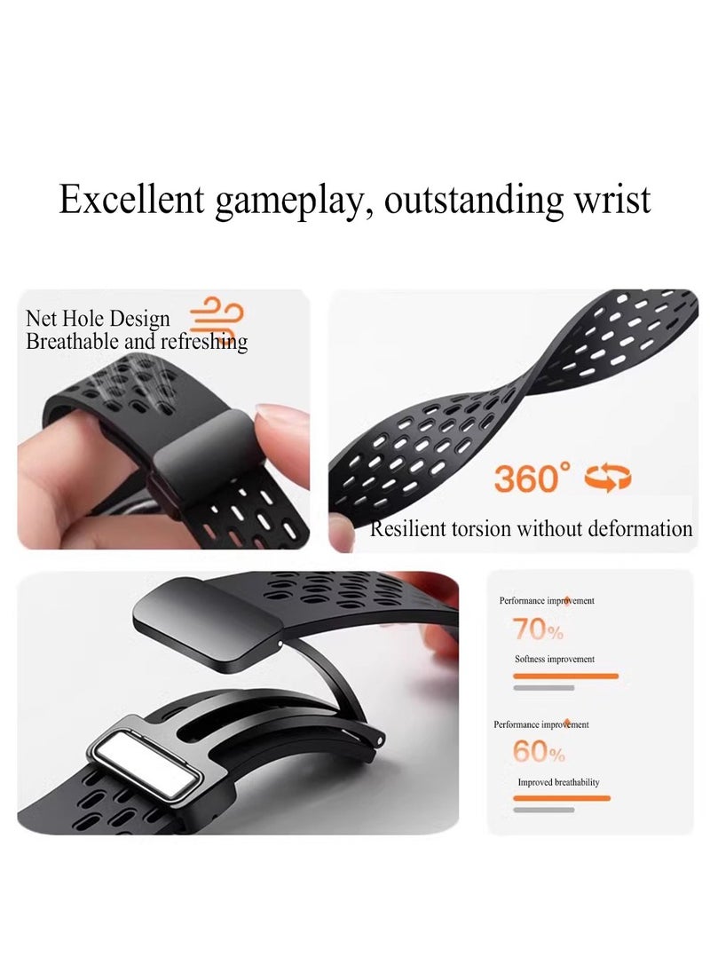 X-level - 1 Pcs Silicone Replacement Band Compatible with Huawei Fit 3 Watch, Mesh Silicone Strap with Magnetic Buckle Easy to Wear Black - Image 1