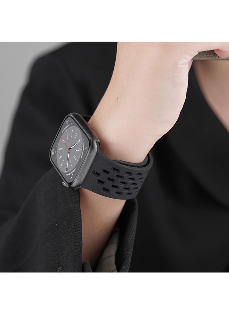 X-level - 1 Pcs Silicone Replacement Band Compatible with Huawei Fit 3 Watch, Mesh Silicone Strap with Magnetic Buckle Easy to Wear Black - Image 1