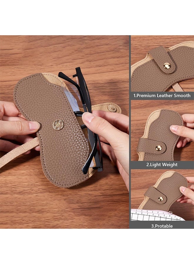 إم إكس إن 4 PCS حقيبة زجاج شمسي، حقيبة نظارات محمولة مع حزام تثبيت زر، حقيبة نظارات شمسية لينة محمولة مع خطاف سلسلة مفاتيح - Image 3