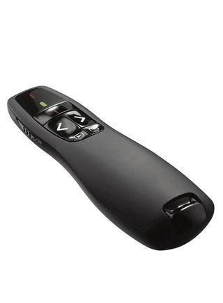 Wireless Presentation Remote R400 , 2.4 GHz, USB-Receiver, Red Laser Pointer, 15-Meter Operating Range, 6 Buttons, Intuitive Slideshow Control, Battery Indicator, PC Black - pzsku/Z5E277D855521718EAAADZ/45/1755531795/b75ea72d-f222-4336-a9fc-d944cbf38a43
