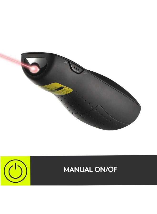 Wireless Presentation Remote R400 , 2.4 GHz, USB-Receiver, Red Laser Pointer, 15-Meter Operating Range, 6 Buttons, Intuitive Slideshow Control, Battery Indicator, PC Black - Image 2