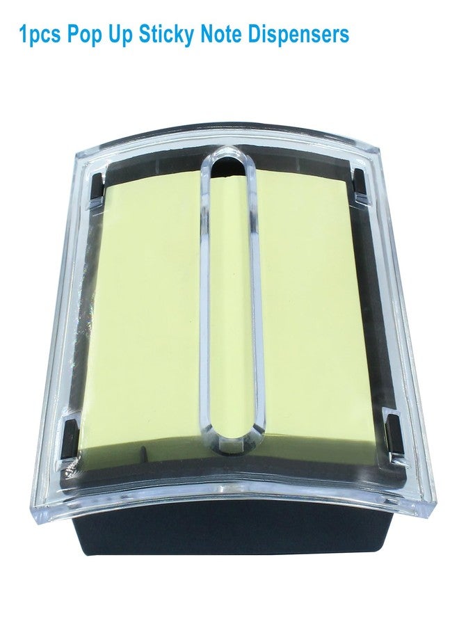 LifCratms 1 Pcs Pop Up Note Dispenser Sticky Notes Holder Black Base Clear Top Sticky Pad Holder for School Office Home Store/Desk Users - Image 5