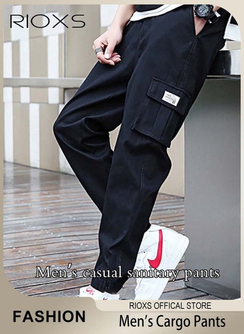 بنطلون رياضي كلاسيكي للرجال، بنطلون رياضي مريح، بنطلون رياضي كاجوال للعمل، بنطلون رياضي للركض للرجال، بنطلون رياضي برباط مع جيوب متعددة، بنطلون رياضي فضفاض، مناسب للأنشطة الخارجية وأوقات الفراغ اليومية