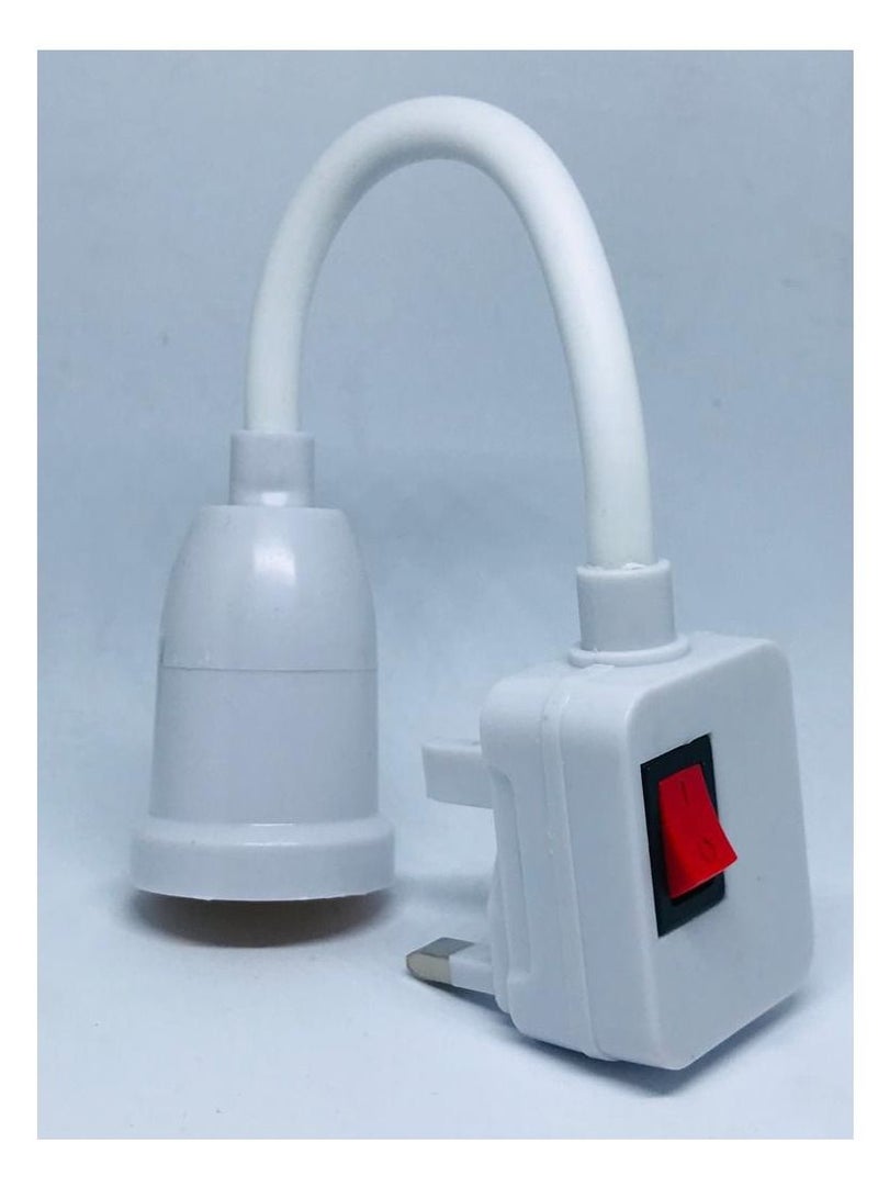 Plug in Light Socket Adapter with On/Off Switch, flexible neck Extension Lamp Bulb Holder Converter for night light Bedside lamp wall lamp bases
