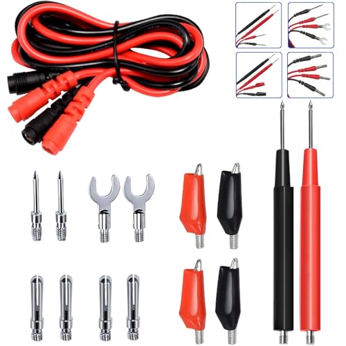 Serplex® 16-in-1 Multimeter Test Leads Kit for 4mm Multimeter, Insulated Jumper Wires Silicone Jumper Wires with Alligator Clips, Testing Power Probes, Banana Plug for Electronics, Circuit Connection - Image 1