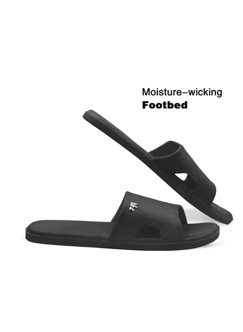 Men's Anti-Slip Plus Size Nylon Slippers Black Color - Image 5