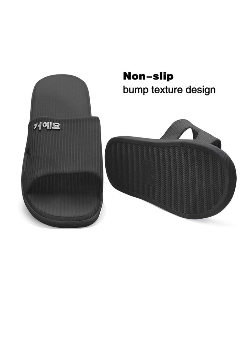 Men's Anti-Slip Plus Size Nylon Slippers Black Color - Image 2