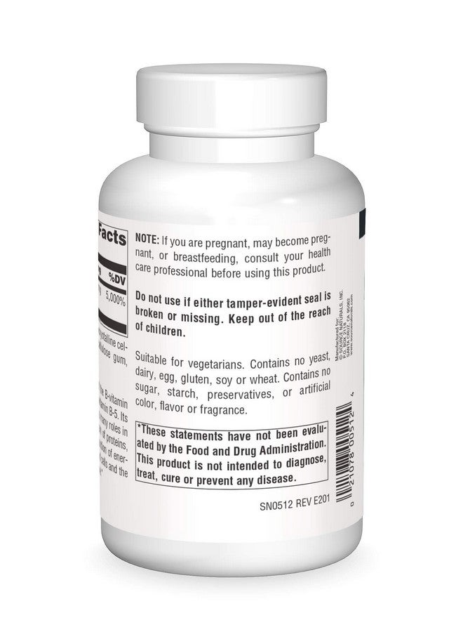 Source Naturals Pantothenic Acid 250 Mg Vitamin B 5 Dietary Supplement 250 Tablets - Image 3