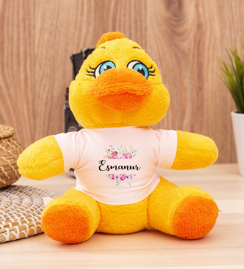 Hediye Dükkanı Gift Shop Personalized Plush Chick with Flower Frame 