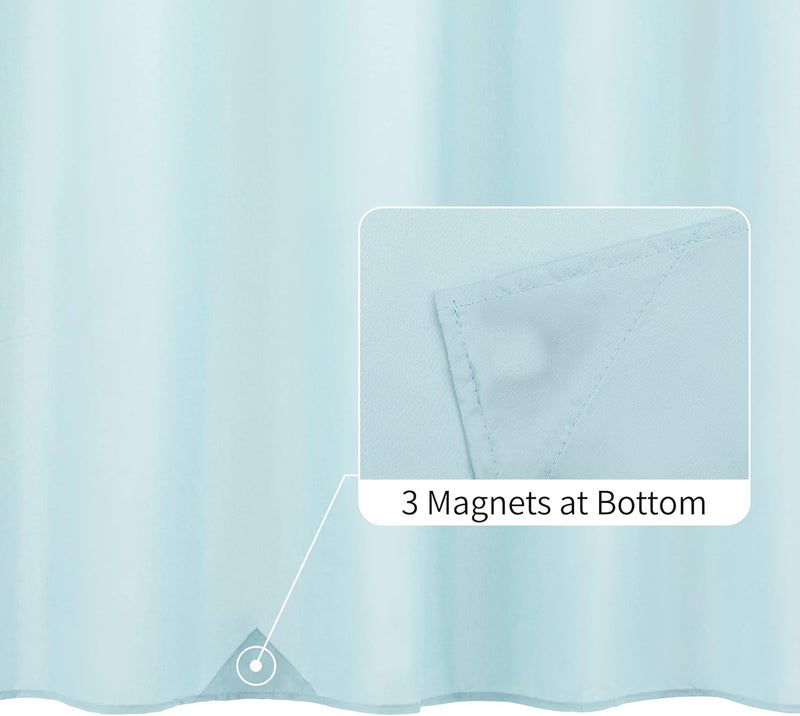 ALYVIA SPRING Long Fabric Shower Curtain Liner Waterproof - 72" x 74", Soft & Lightweight Longer Shower Curtain with 3 Magnets, Machine Washable - 72x74, Blue - Image 2