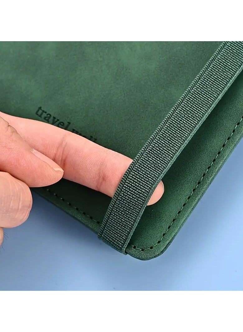 Passport Holder Wallet Cover Case, Passport Case with RFID Blocking, PU Leather Travel Document Holder for Men&Women Travel Accessories (Green) - Image 4