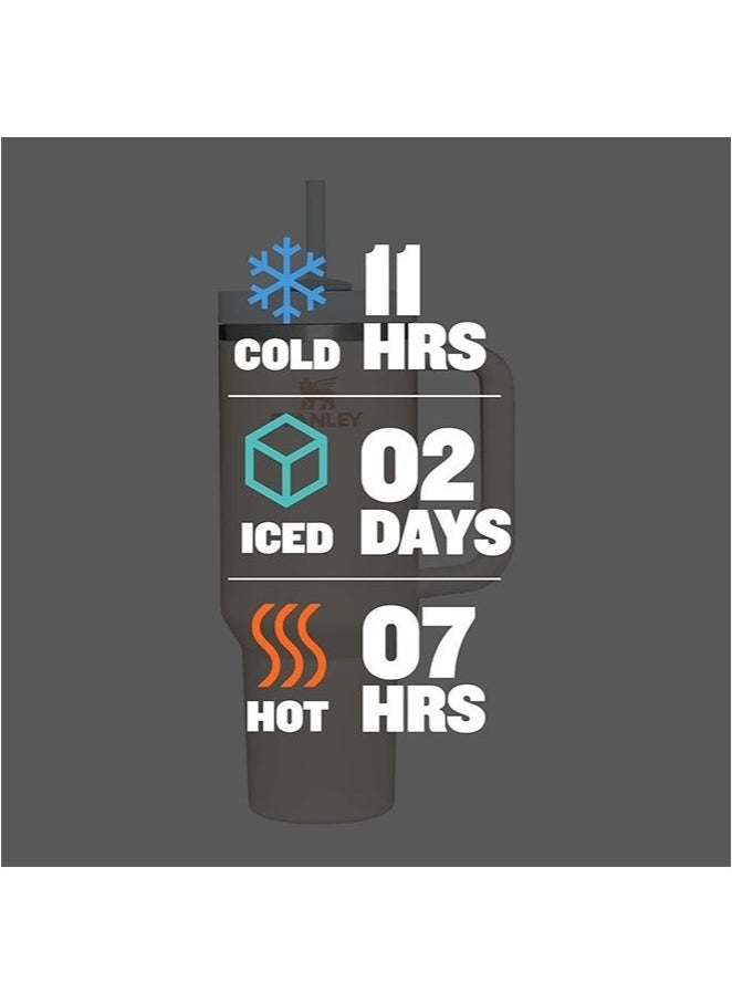 Quencher H2.0 FlowState 40oz Stainless Steel Vacuum Insulated Tumbler with Leak-Resistant 3-Position Lid & Reusable Straw | Keeps Drinks Cold for 40 Hours or Hot for 7 | BPA-Free, Eco-Friendly, Dishwasher Safe | Travel Mug for Water, Iced Tea, Coffee, Smoothies & More