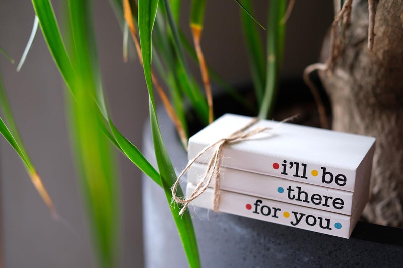 RUKEJUNE Friends TV Show Signs for Table Shelf decor  Mini Decorative Wooden Book Stack for Tiered Tray Accent  Friendship Gifts - I'll Be There For You Sign - Image 5
