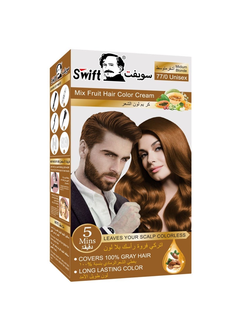Swift Permanent Ammonia free Hair Color Mix Fruit Medium Blonde 100mlx2 - Image 1