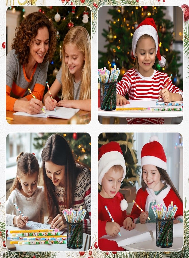FOIMAS 48 PCS Christmas Pencils Stackable Push Pencil with Cartoon Santa Claus Snowman Plastic Pencils for Students Classroom Rewards Christmas Stocking Stuffer - Image 5