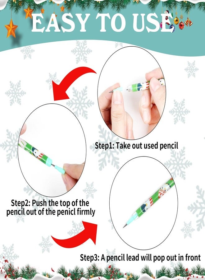 FOIMAS 48 PCS Christmas Pencils Stackable Push Pencil with Cartoon Santa Claus Snowman Plastic Pencils for Students Classroom Rewards Christmas Stocking Stuffer - Image 3