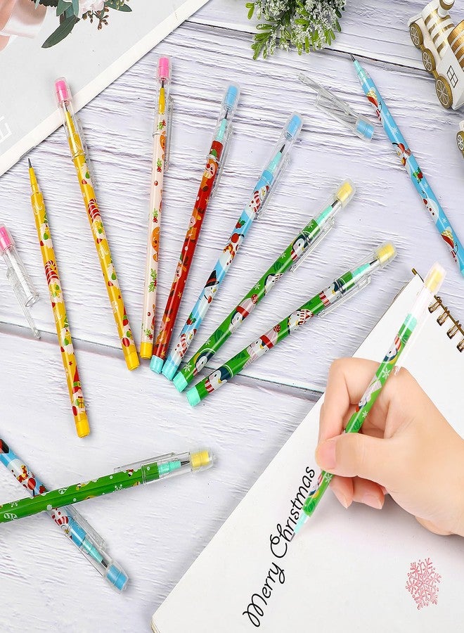 FOIMAS 48 PCS Christmas Pencils Stackable Push Pencil with Cartoon Santa Claus Snowman Plastic Pencils for Students Classroom Rewards Christmas Stocking Stuffer - Image 4