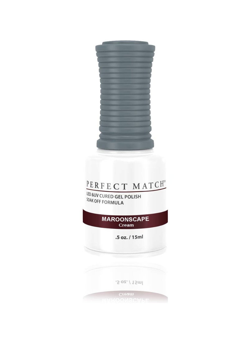 Lechat Perfect Match Gel Nail Polish 15ml Soak Off Long Lasting High Shine UV LED Gel Non Toxic Easy Application Wide Color Range for Manicure and Pedicure Maroonscape