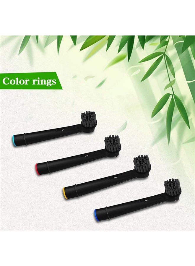 WuYan 16pcs Bamboo Charcoal Brush Heads for Oral B, Replacement Heads Rotation Type Electric Toothbrush Heads, for Pro Health/Triumph/Advance Power/3D Excel, Black Family Pack