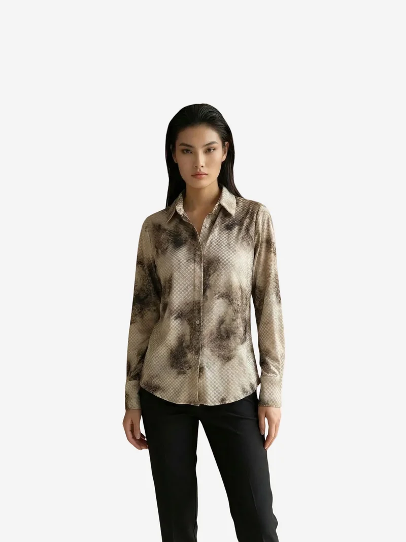 ماي فاشن MY FASHION Women’s Abstract Velvet Woven Shirt