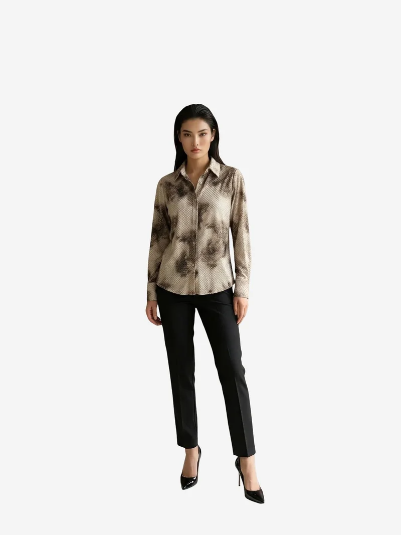 ماي فاشن MY FASHION Women’s Abstract Velvet Woven Shirt