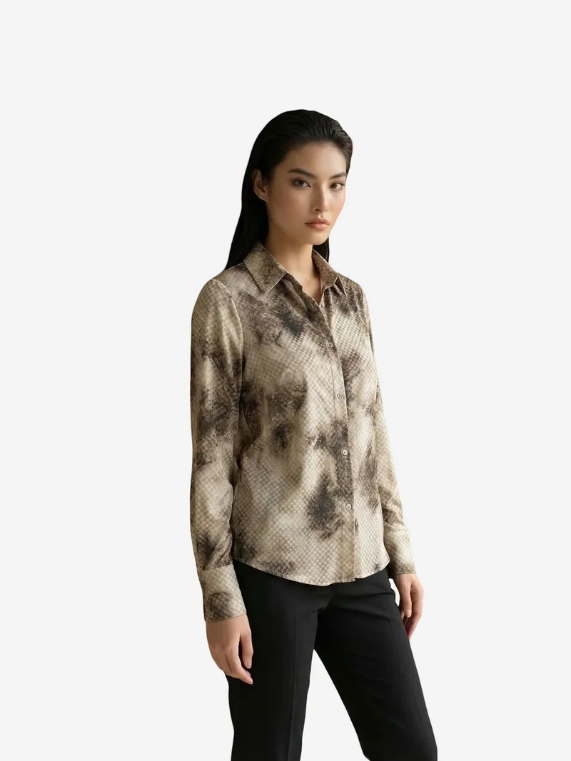 My Fashion Multicolor MY FASHION Women’s Abstract Velvet Woven Shirt for Women | Best Price UAE