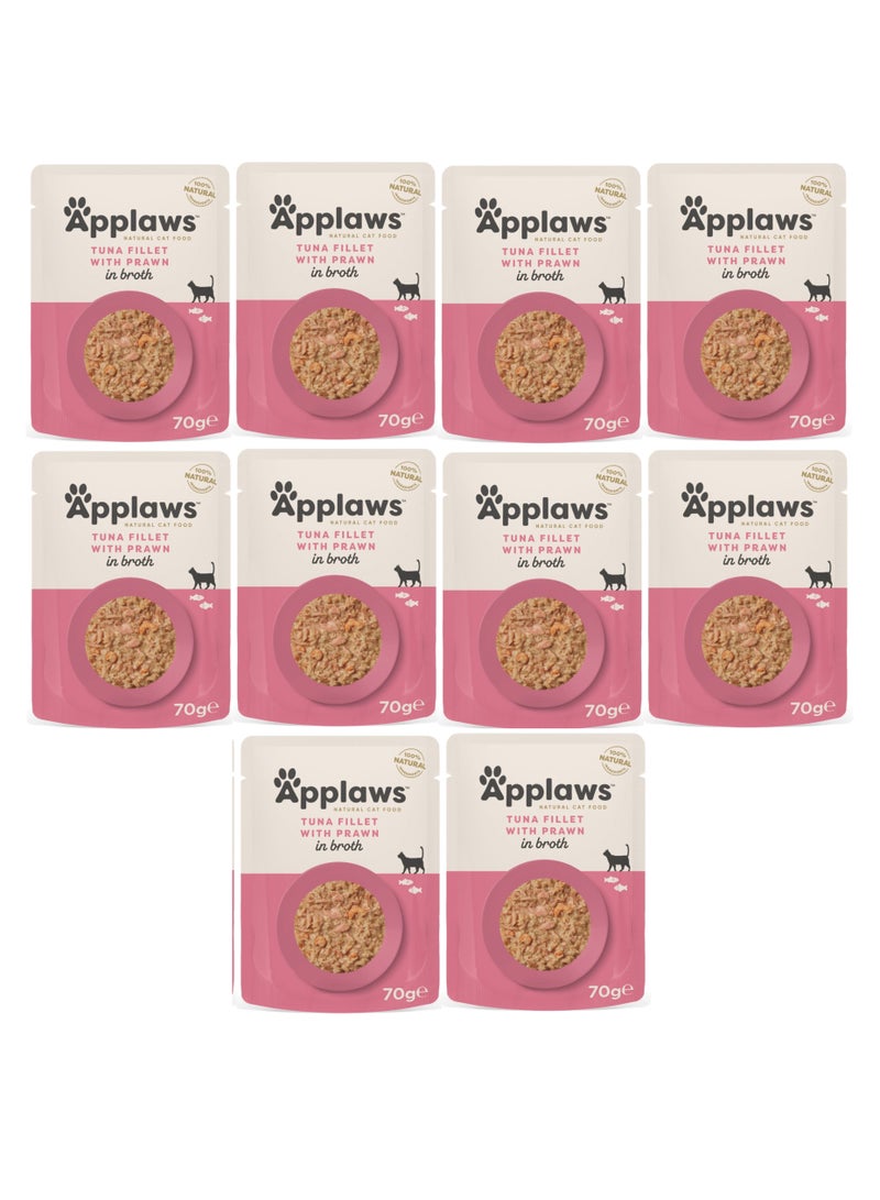 آبلاوس 10 قطع من طعام قطط التونة مع الروبيان من شركة أبلاوز، 10 × 70 جرام - Image 3
