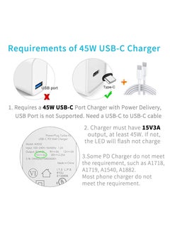 KASTWAVE Surface Connect to USB C Charging Connector Compatible for Microsoft Surface Pro 7 6 5 4 3 Go 1 2 Surface Laptop 4 3 2 1 Works with 45W 15V3A USBC Power Supply and 3A USB-C Cable 2 Pcs  - Image 4