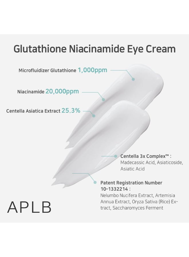 APLB Glutathione Niacinamide Eye Cream | LIPO GLUTA NIAC CEN™ 27.4% 0.68 FL.OZ/Korean Skincare, Eye cream for dark circles and puffiness, Improve elasticity & provide moisture around eye region - Image 2