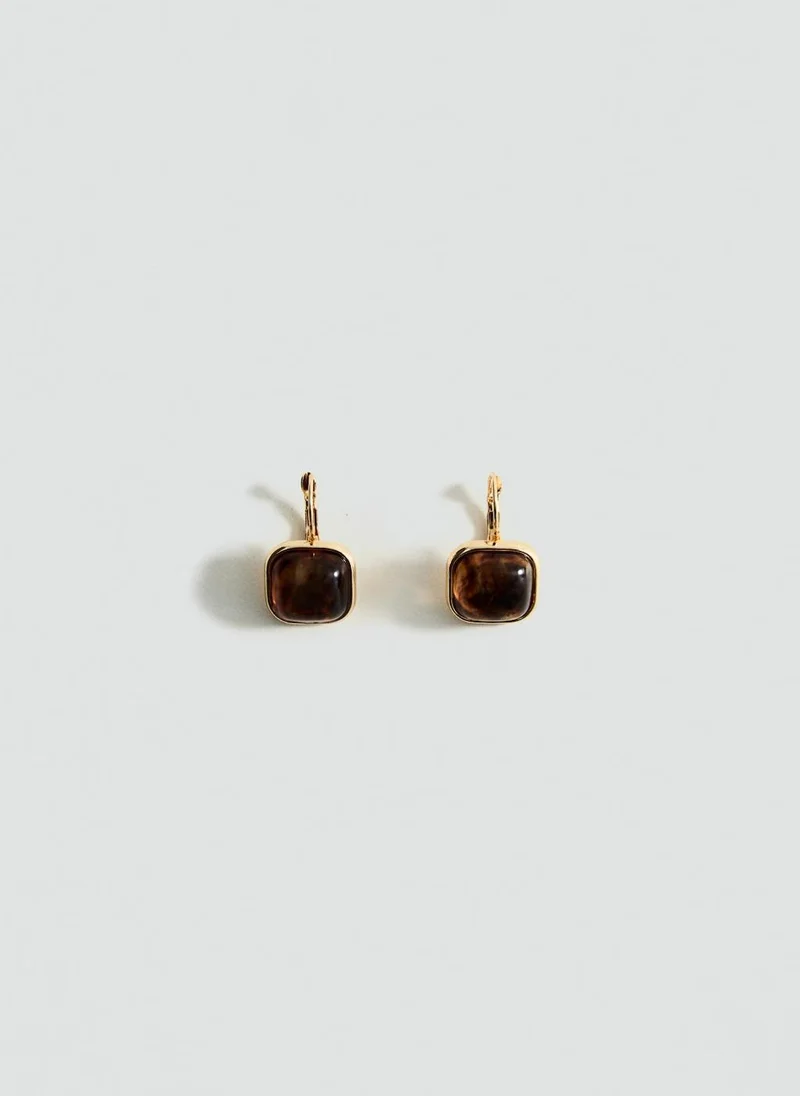 MANGO Square resin earrings