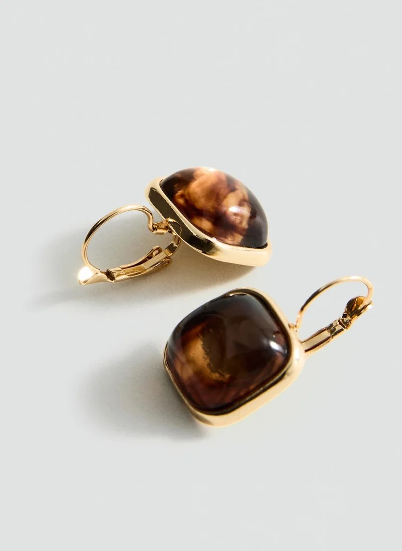 MANGO Square resin earrings