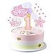 Kawailay Baby Girl 1st Birthday Cake Decoration Set First Birthday Cake Topper with Rainbow Clouds Stars Cake Picks One Year Old Cake Topper for Baby Shower Girl Birthday Party Supplies Pink - Image 3