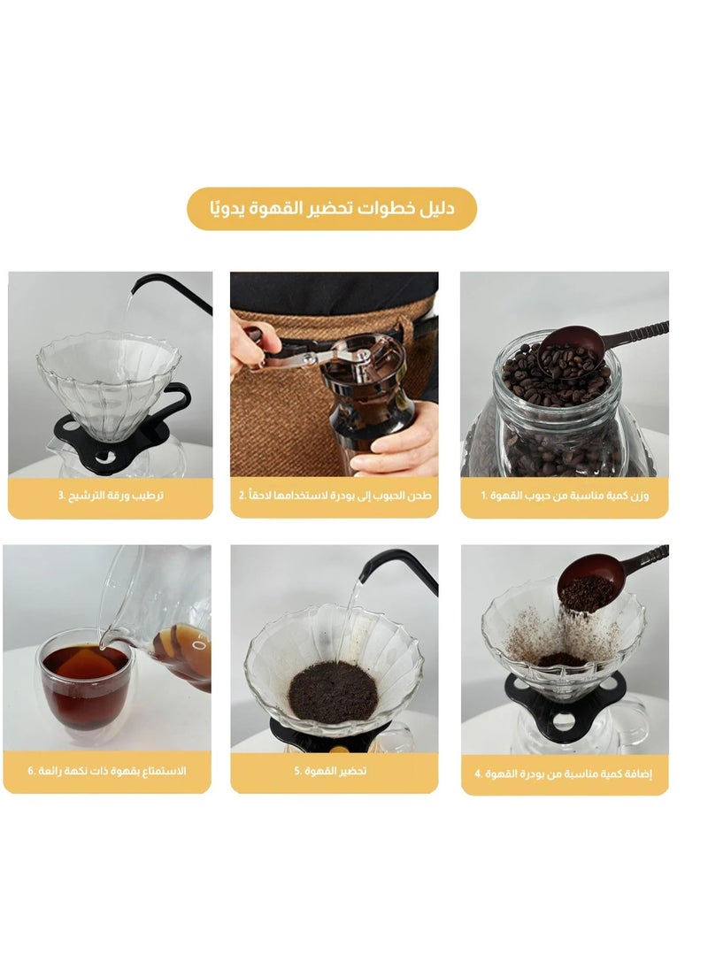 مجموعة قهوة V60 Pour Over المكونة من 12 قطعة - مجموعة قهوة بالتنقيط كاملة سعة 600 مل مع حقيبة حمل، مطحنة يدوية، وغلاية Gooseneck للمنزل والسفر - pzsku/Z5E284E8B975C74930F7EZ/45/1741784828/8033a8f5-cda4-4110-82af-9b6932ecb824